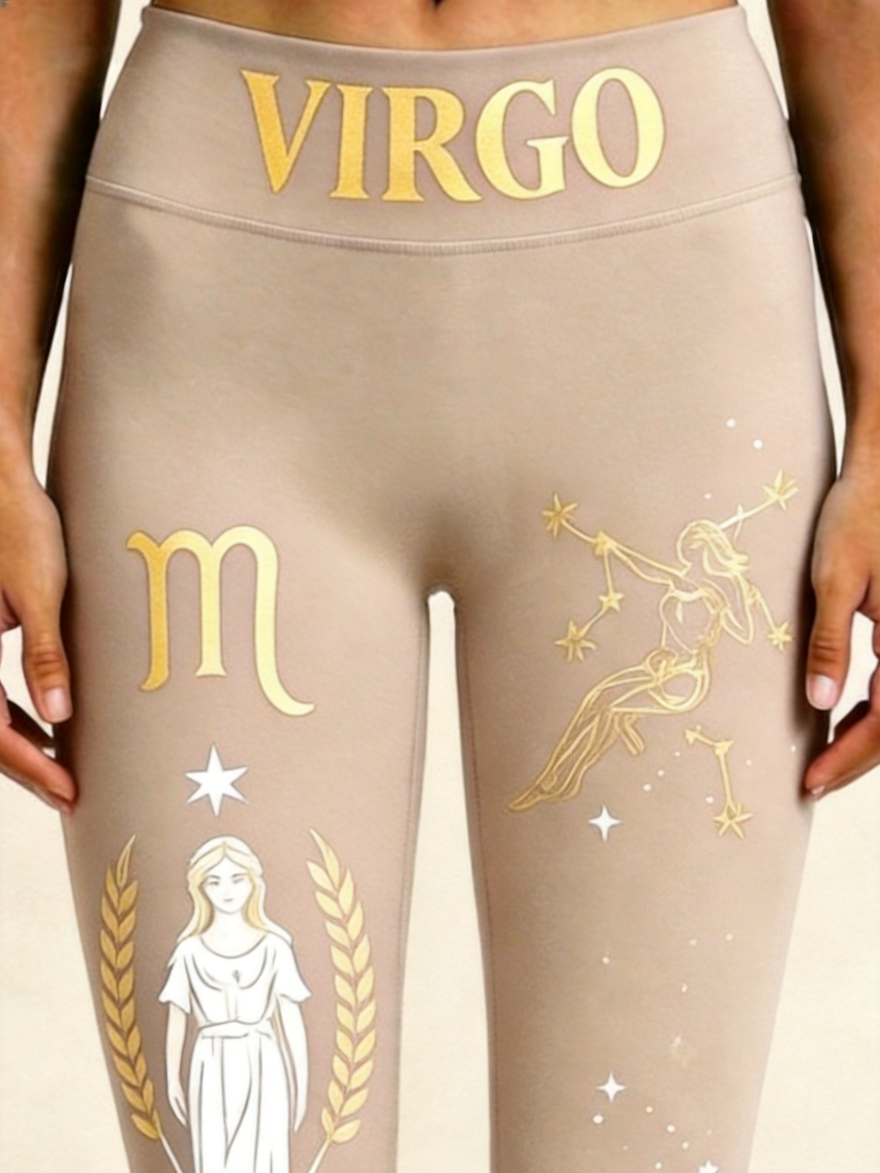 ArtFlowPlan Star Sign Virgo Graphic Print Yoga Leggings