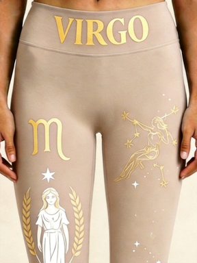 ArtFlowPlan Star Sign Virgo Graphic Print Yoga Leggings