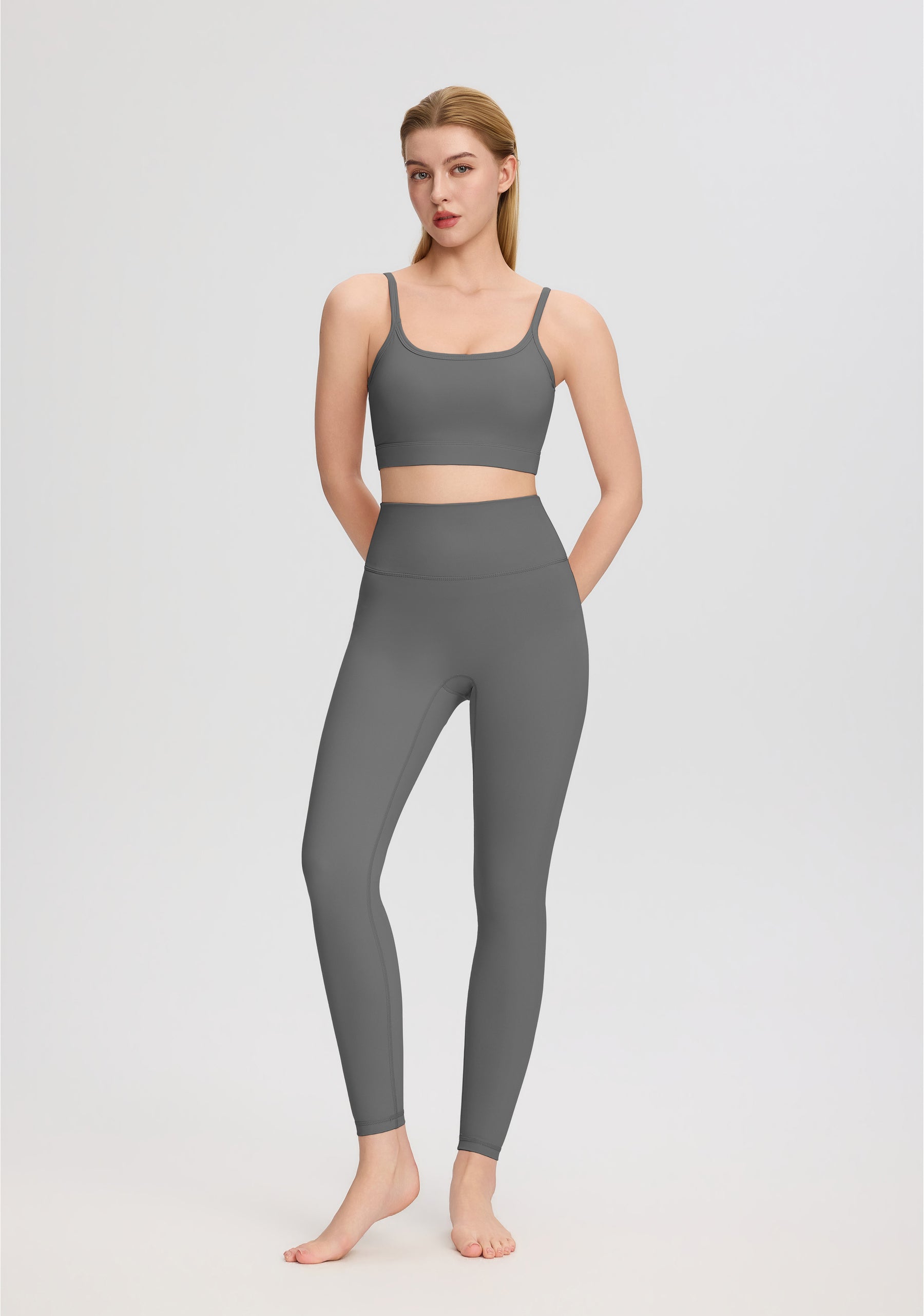 ArtFlowPlan High Waist Peach Hip gray Leggings