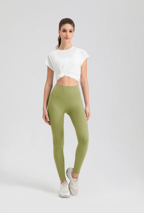 ArtFlowPlan High Waist Peach Hip Olive Green Leggings