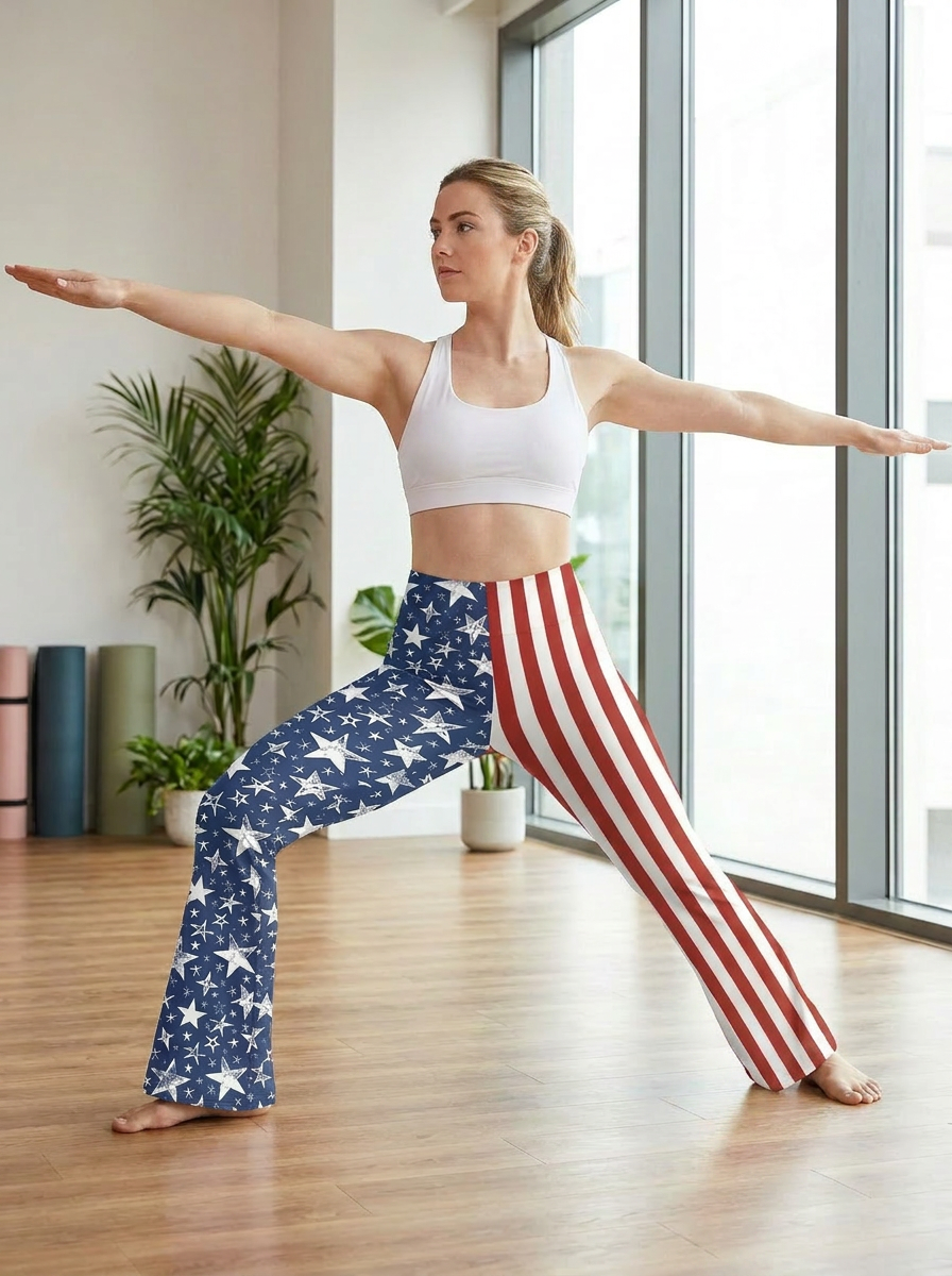 ArtFlowPlan country4 America Graphic Print Yoga Leggings