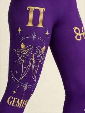 ArtFlowPlan Star Sign Gemini Graphic Print Yoga Leggings