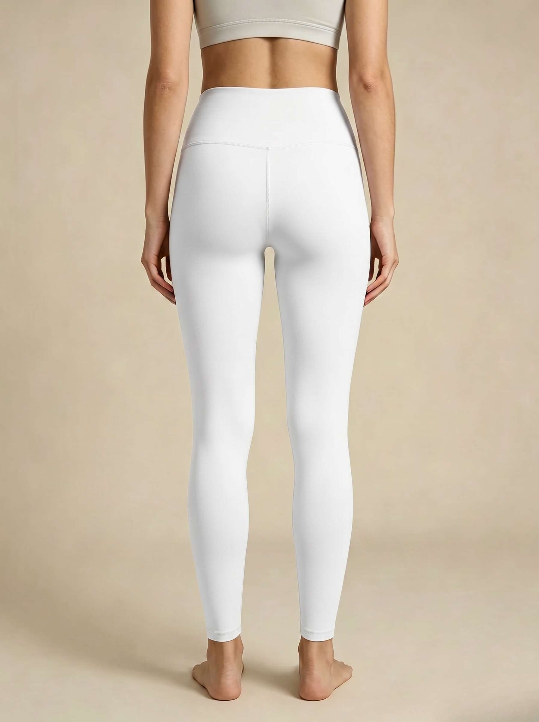 ArtFlowPlan Pure Hue Series White Graphic Print Yoga Leggings