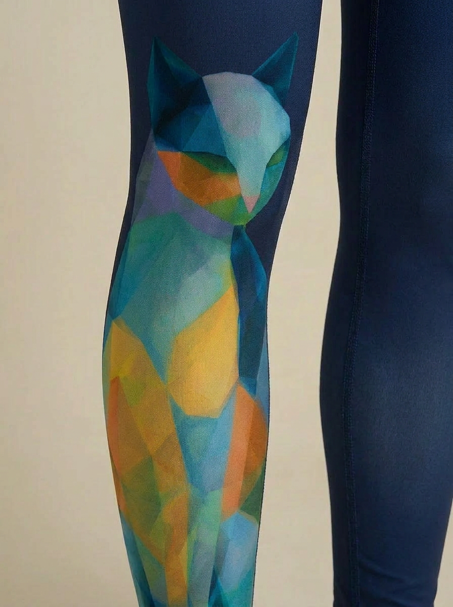 ArtFlowPlan animal cat Graphic Print Yoga Leggings