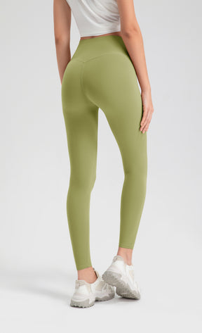 ArtFlowPlan High Waist Peach Hip Olive Green Leggings