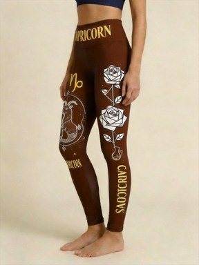 ArtFlowPlan Star Sign Capricorn Graphic Print Yoga Leggings