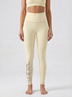 ArtFlowPlan animal rabbit Graphic Print Yoga Leggings