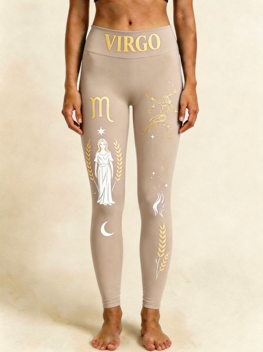 ArtFlowPlan Star Sign Virgo Graphic Print Yoga Leggings