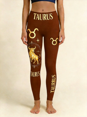 ArtFlowPlan Star Sign Taurus Graphic Print Yoga Leggings