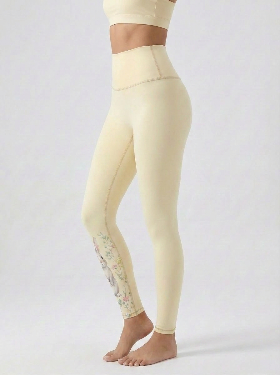 ArtFlowPlan animal rabbit Graphic Print Yoga Leggings