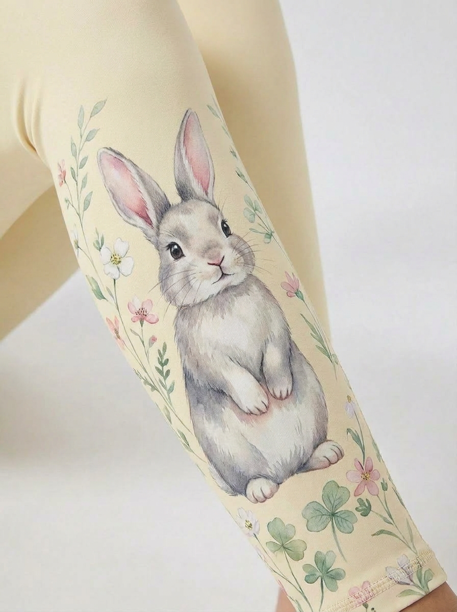 ArtFlowPlan animal rabbit Graphic Print Yoga Leggings