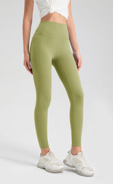 ArtFlowPlan High Waist Peach Hip Olive Green Leggings
