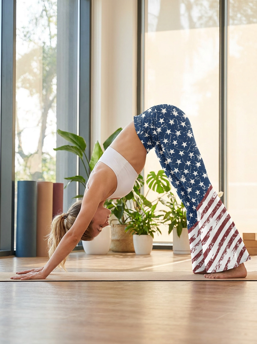 ArtFlowPlan country5 America Graphic Print Yoga Leggings