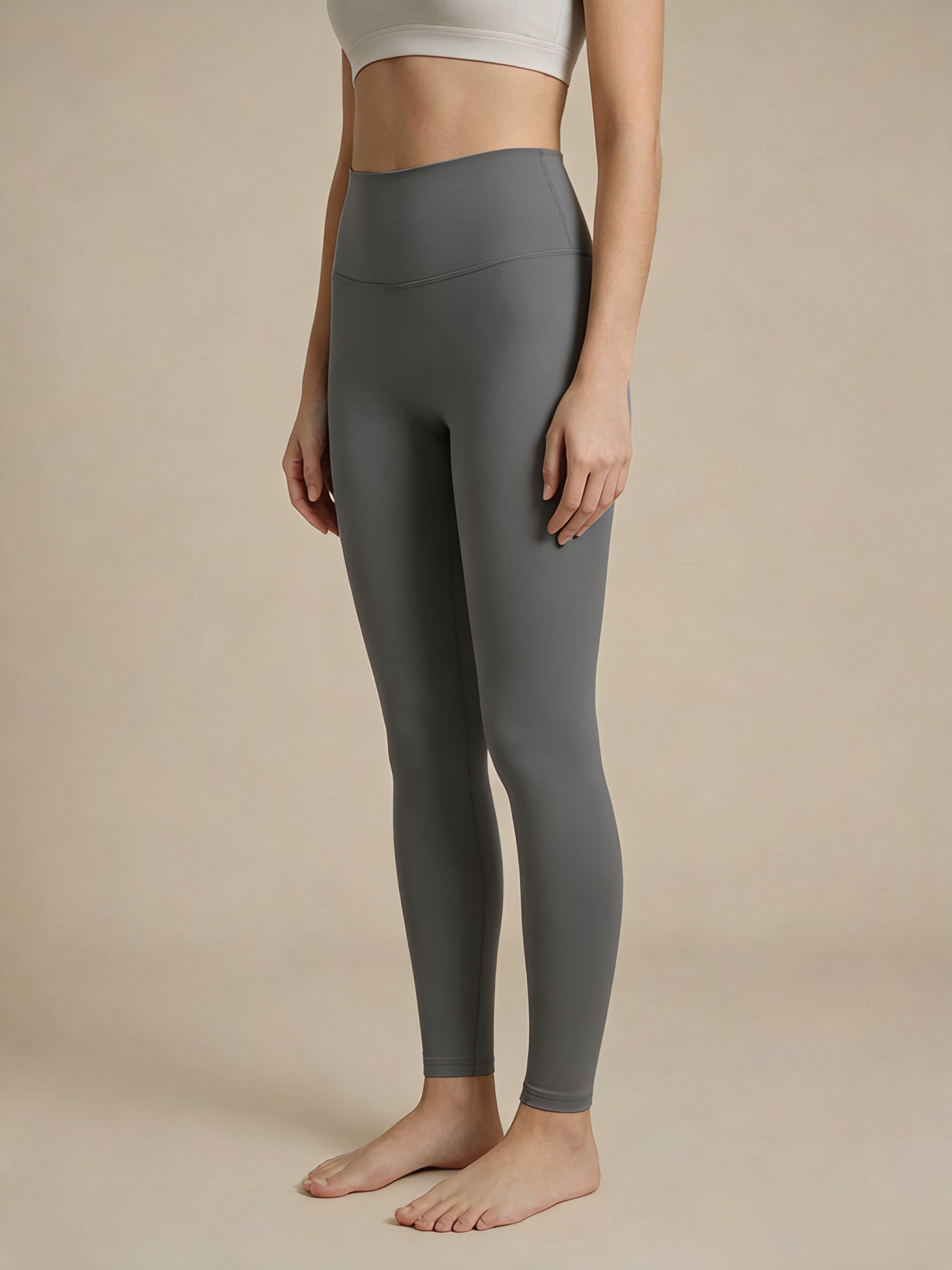 ArtFlowPlan Pure Hue Series grey Graphic Print Yoga Leggings