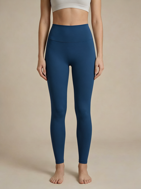 ArtFlowPlan Pure Hue Series Port Blue Graphic Print Yoga Leggings
