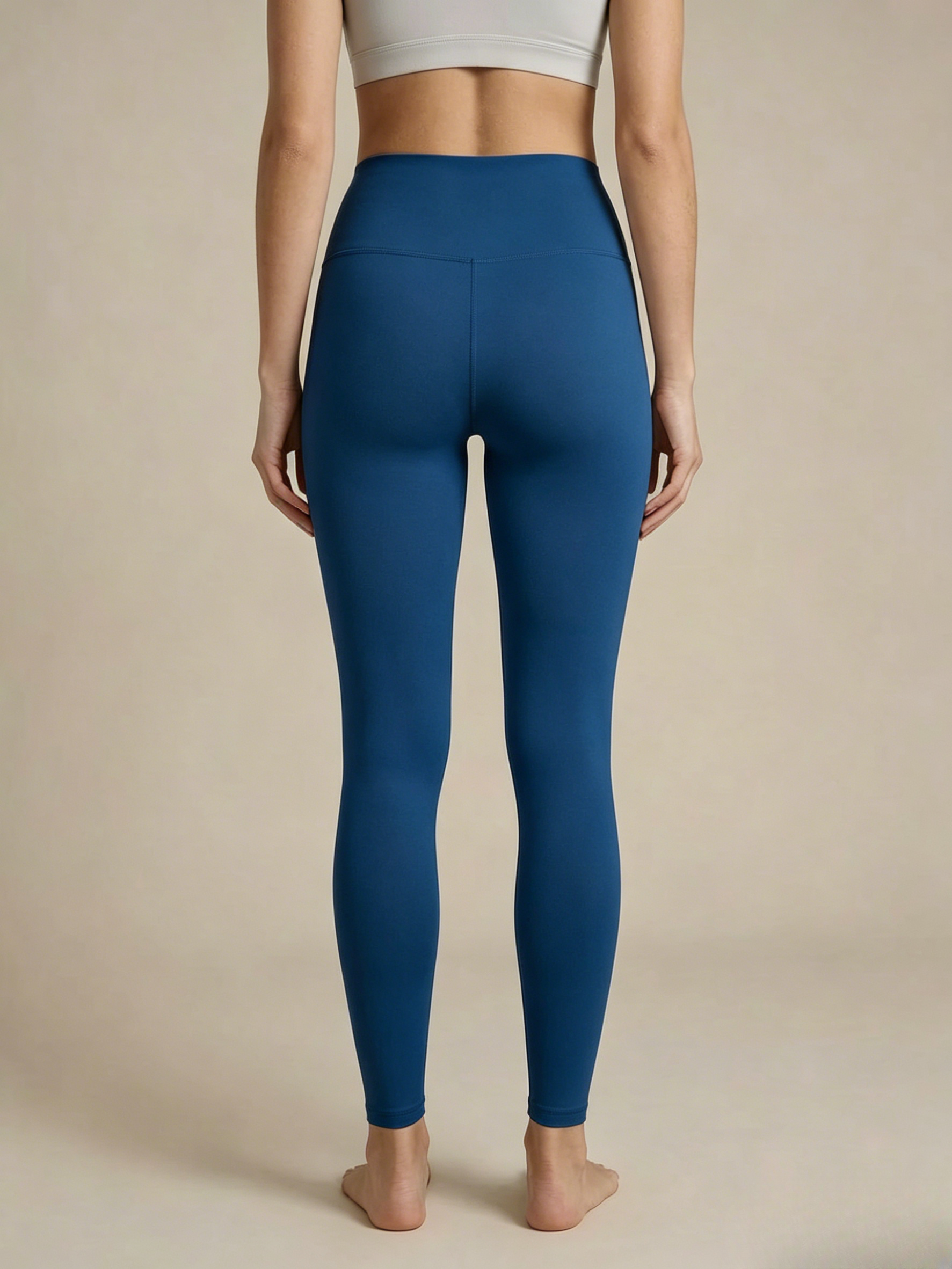 ArtFlowPlan Pure Hue Series Port Blue Graphic Print Yoga Leggings