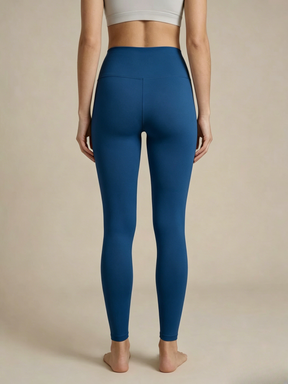 ArtFlowPlan Pure Hue Series Port Blue Graphic Print Yoga Leggings