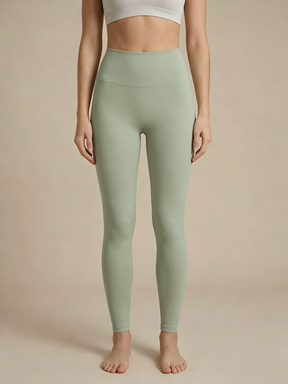 ArtFlowPlan Pure Hue Series sage green Graphic Print Yoga Leggings