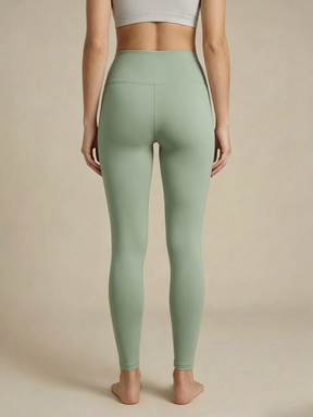 ArtFlowPlan Pure Hue Series sage green Graphic Print Yoga Leggings