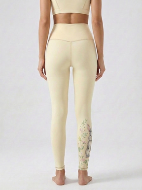 ArtFlowPlan animal rabbit Graphic Print Yoga Leggings