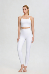 ArtFlowPlan High Waist Peach Hip White Leggings