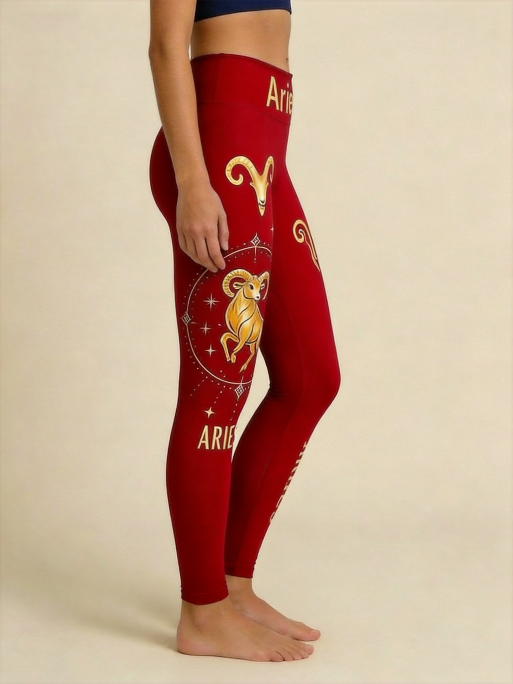 ArtFlowPlan Star Sign Aries Graphic Print Yoga Leggings