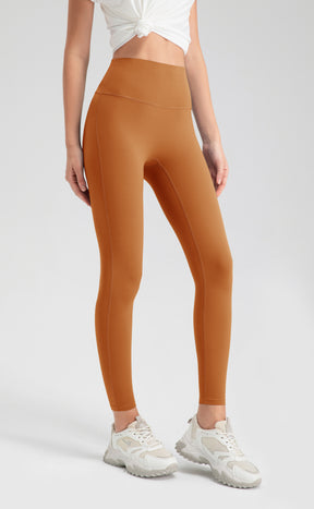 ArtFlowPlan High Waist Orange Hip Beige Leggings