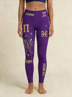 ArtFlowPlan Star Sign Gemini Graphic Print Yoga Leggings