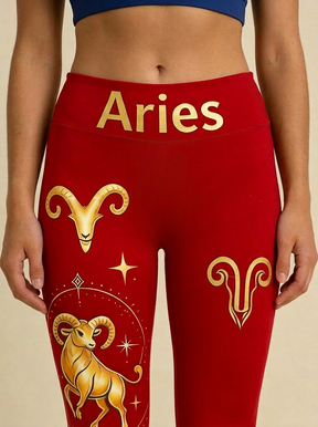 ArtFlowPlan Star Sign Aries Graphic Print Yoga Leggings